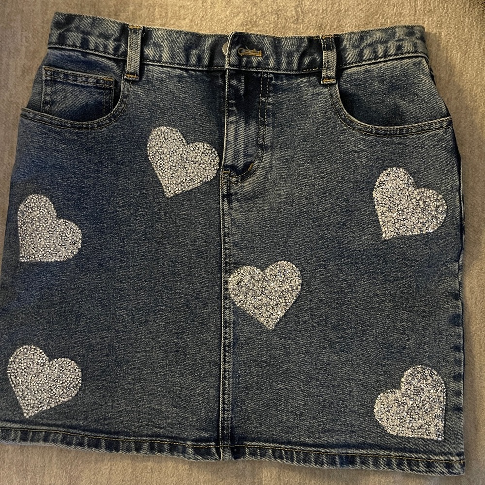 Main strip denim skirt